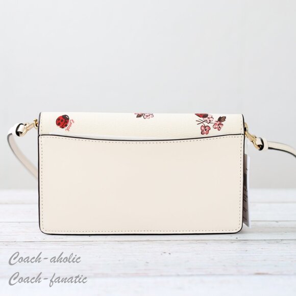 NWT Coach CU267 Anna Foldover Clutch Crossbody With Ladybug Floral Print - Picture 5 of 10